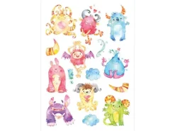 Papierdrachen Tattoo Set Roboter und Monster