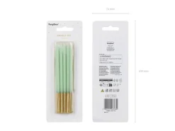 Partydeco Kerze Hellgrün, 14 cm, 12 Stück