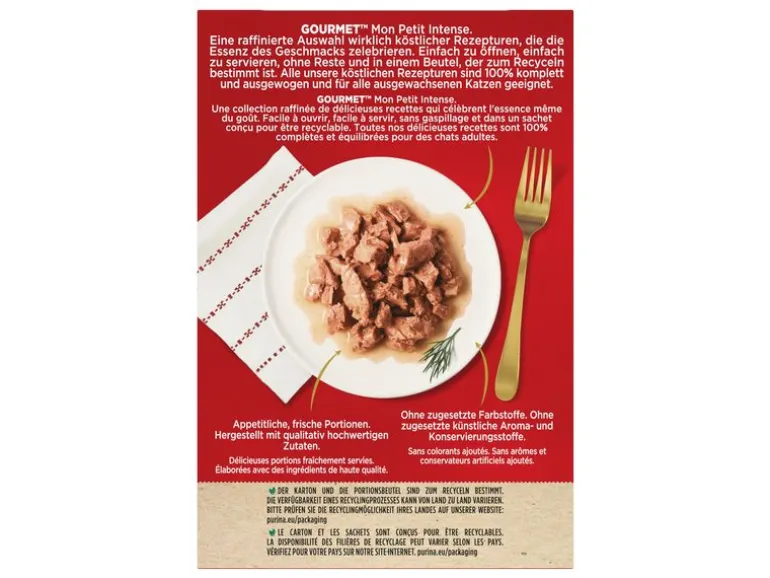 Purina Gourmet Nassfutter Mon Petit Intense mit Geflügel 6 x 50 g