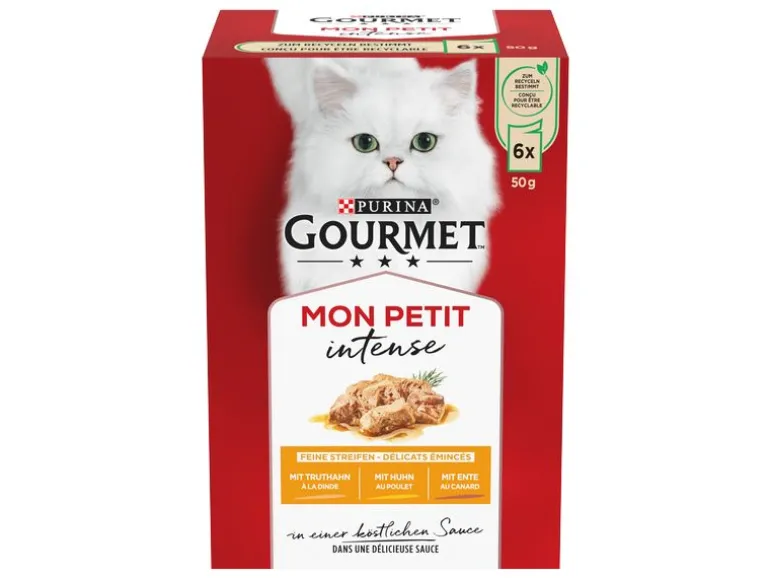 Purina Gourmet Nassfutter Mon Petit Intense mit Geflügel 6 x 50 g