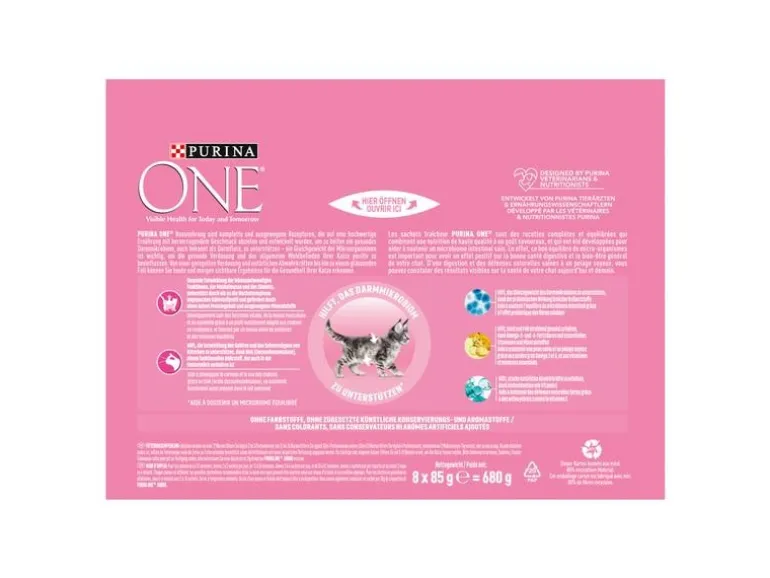 Purina ONE Nassfutter JUNIOR in Sauce Huhn/Karotten, 8 x 85g