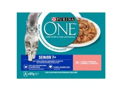 Purina ONE Nassfutter SENIOR 7+ in Sosse Lachs/Karotten,8 x 85g