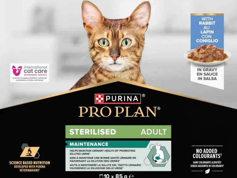 Purina Pro Plan Nassfutter Sterilised, Kaninchen, 10 x 85 g