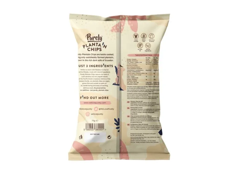 Purley Kochbananenchips Sea Salt 75 g