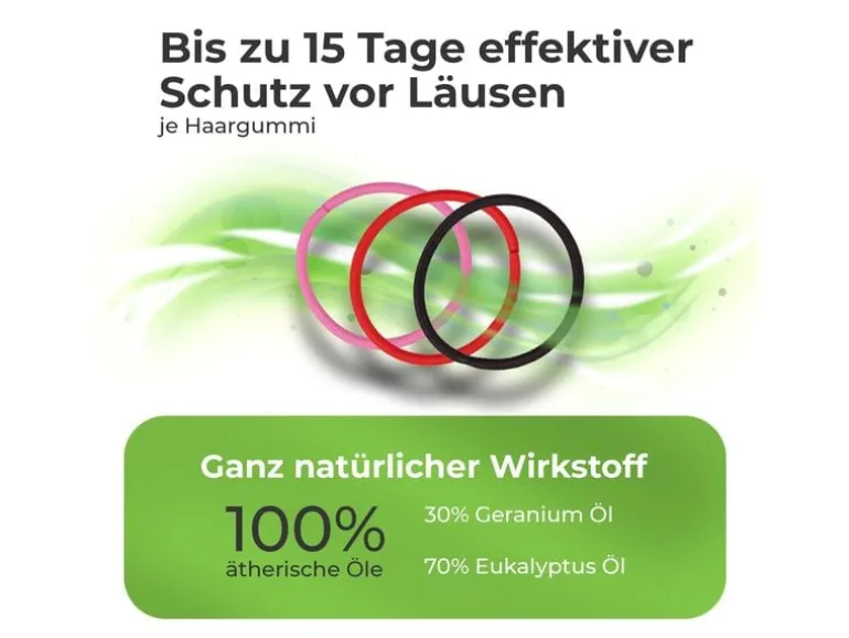 Quick Aid Insektenabwehr Anti-Läuse Haargummi schwarz 4 Stück