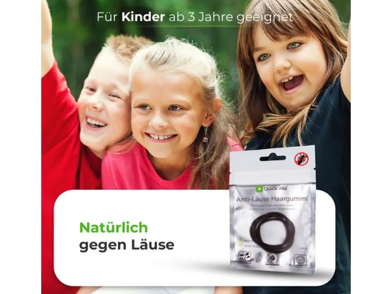 Quick Aid Insektenabwehr Anti-Läuse Haargummi pink 4 Stück