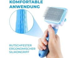 Quick Aid Selbstreinigende Haustierbürste Grau