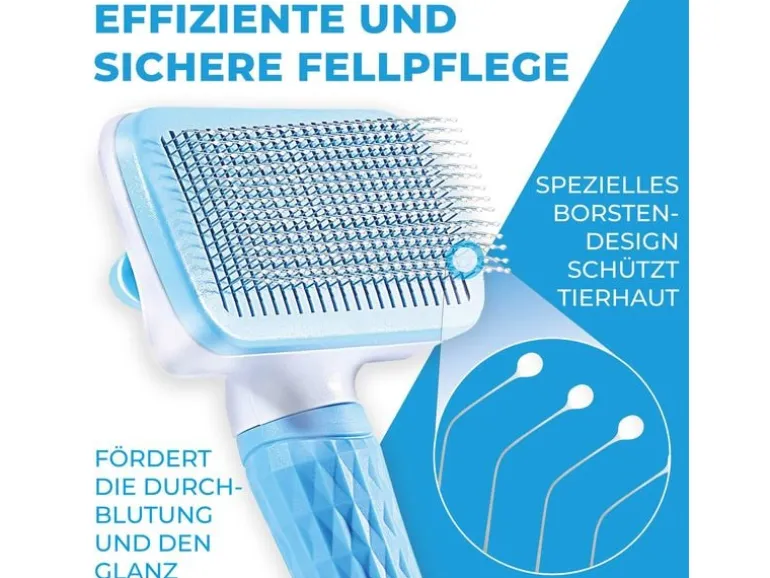 Quick Aid Selbstreinigende Haustierbürste Grau