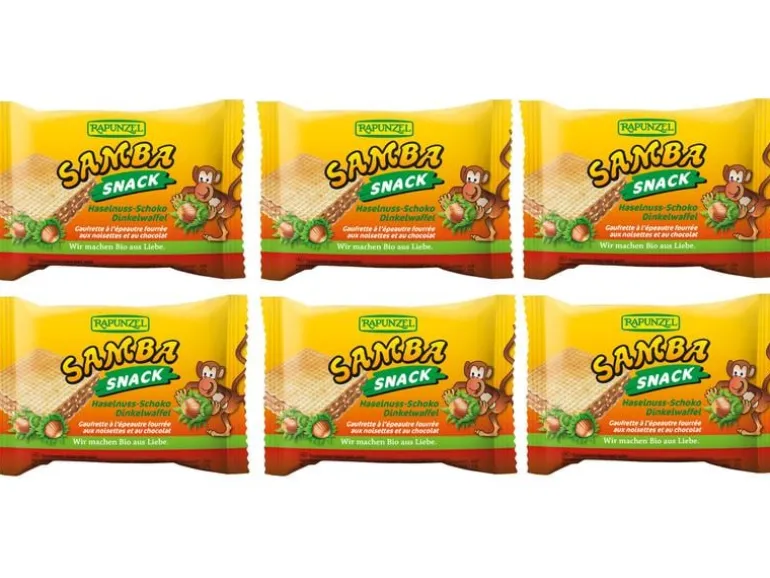 Rapunzel Snack Bio Samba Haselnuss-Schoko Schnitte 6 x 25 g