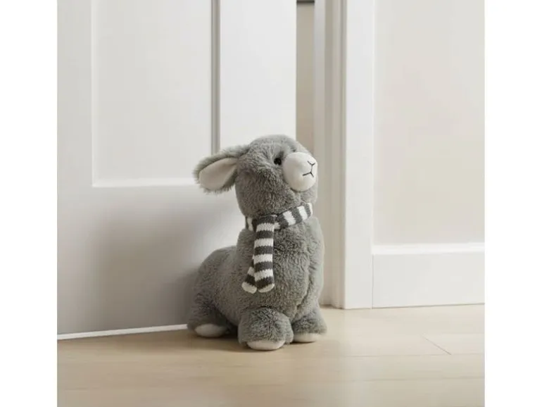 relaxdays Türsicherung Alpaka Grau/Weiss