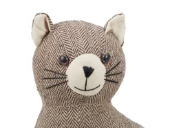 relaxdays Türstopper Katze Stoff Polyester Sand Braun Beige
