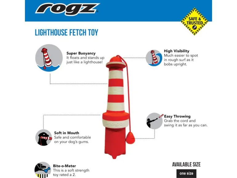 Rogz Schwimmspielzeug Lighthouse Rot-Weiss