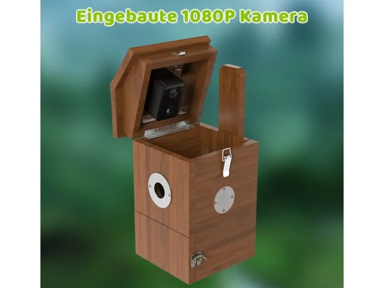 Sanilu Vogel Nistkasten mit Kamera und Solarpanel