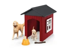 Schleich Spielfigurenset Farm World Hundehütte mit Goldenretrievern