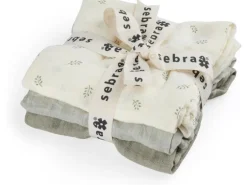 sebra Mulltuch Nuscheli 3-er Set Sophora Leaves, 75 cm x 75 cm