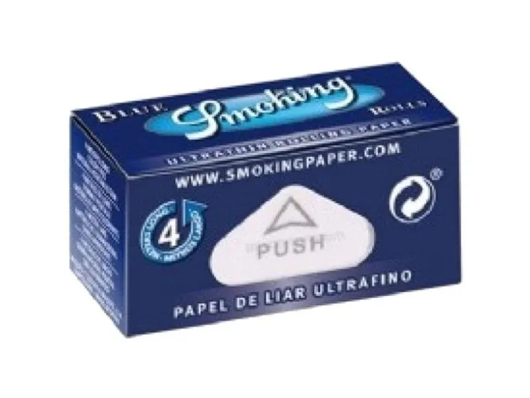 Smoking Blue Rolls Zigarettenpapier, Blau, King Size, 4 m