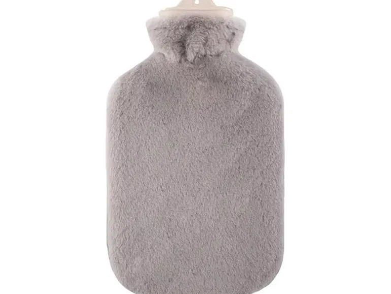 Sänger Bettflasche Plüschbezug super soft grau Grau