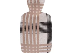 Sänger Bettflasche Strickbezug Bio Karo Beige
