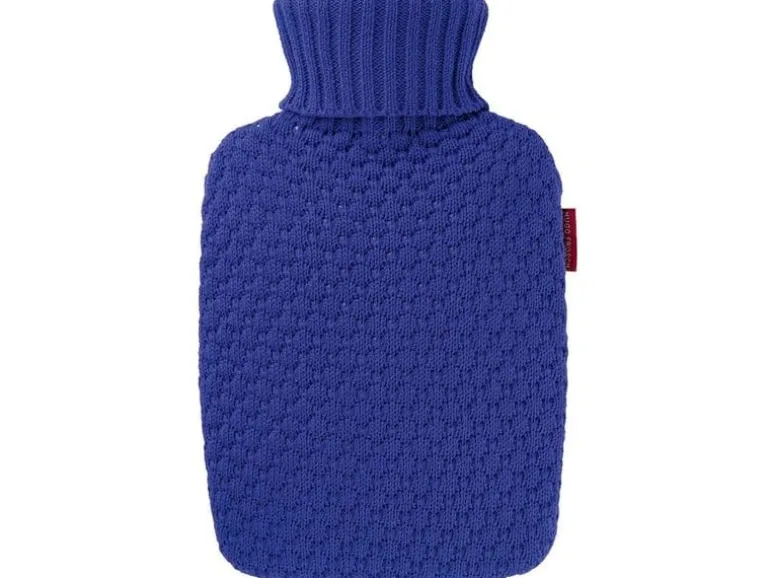 Sänger Bettflasche Strickbezug Bio Heidelbeere Blau
