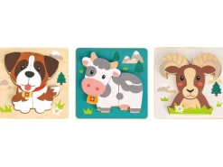 Spielba Holzspielwaren Holzpuzzle Puzzle Schweizer Tiere 3er Set