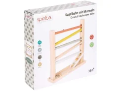 Spielba Holzspielwaren Kugelbahn mit Murmeln