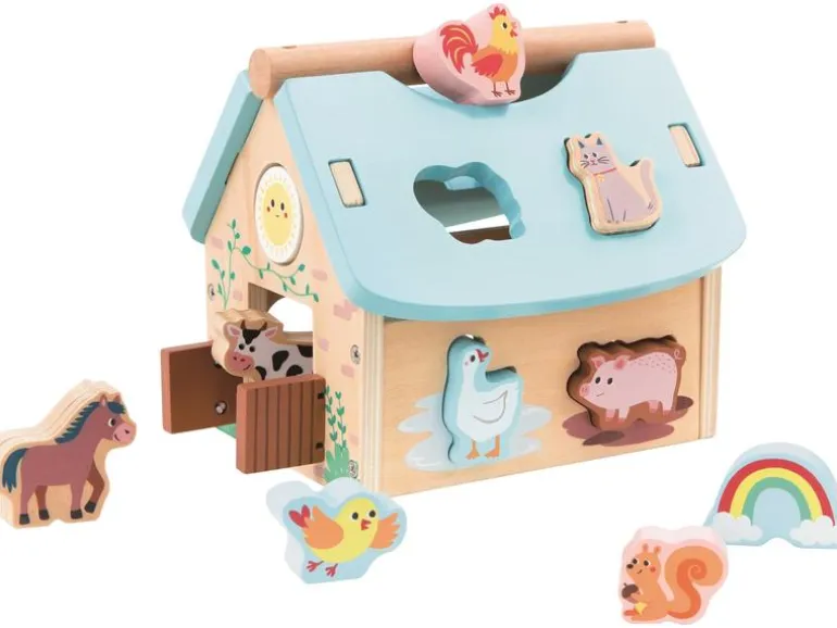 Spielba Holzspielwaren Sortierspiel Bauernhof mit Formen