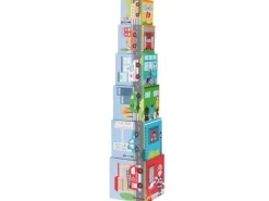 Spielba Holzspielwaren Stapelturm mit 6 Autos