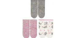 Sterntaler Socken 3er Set Katze/Maus Hellgrau/Rosa/Beige Gr. 27-30
