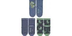 Sterntaler Socken 3er Set Ringel/Dinos Blau/Grün/Grau Gr. 27-30