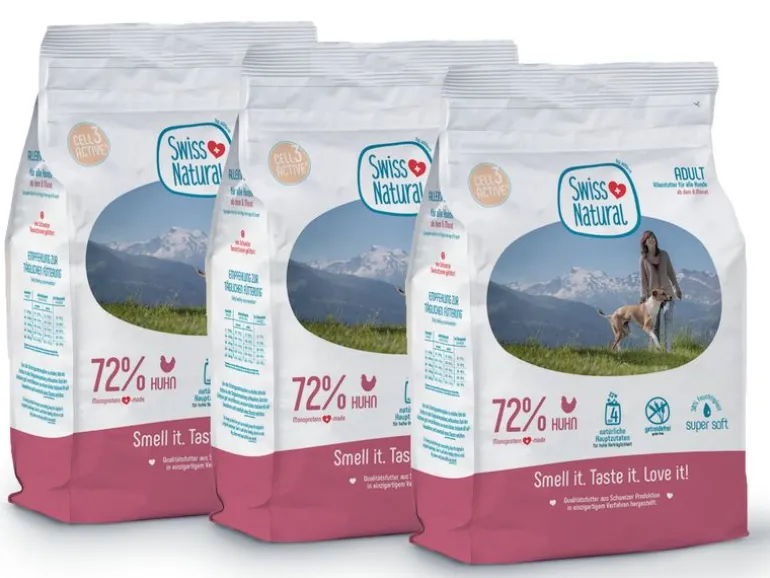 Swiss Natural Halbfeuchtfutter Adult Soft, Huhn & Kartoffeln, 12 kg