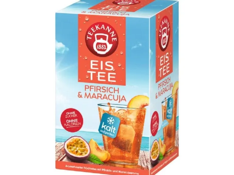 Teekanne Teebeutel Eistee Pfirsich-Maracuja, 18 Stück