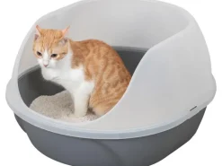 Trixie Katzentoilette Simao, hoher Rand, 48 × 30 × 58 cm, Grau