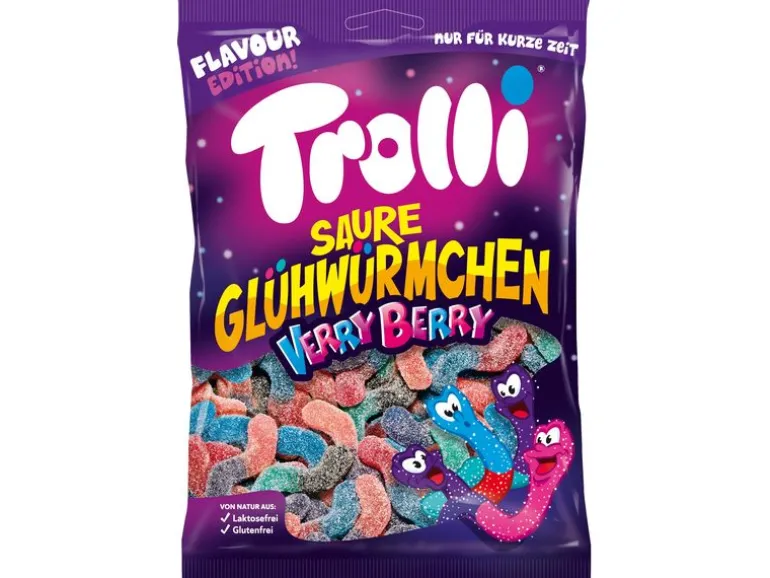 Trolli Gummibonbons Saure Glühwürmchen Verry Berry 200 g