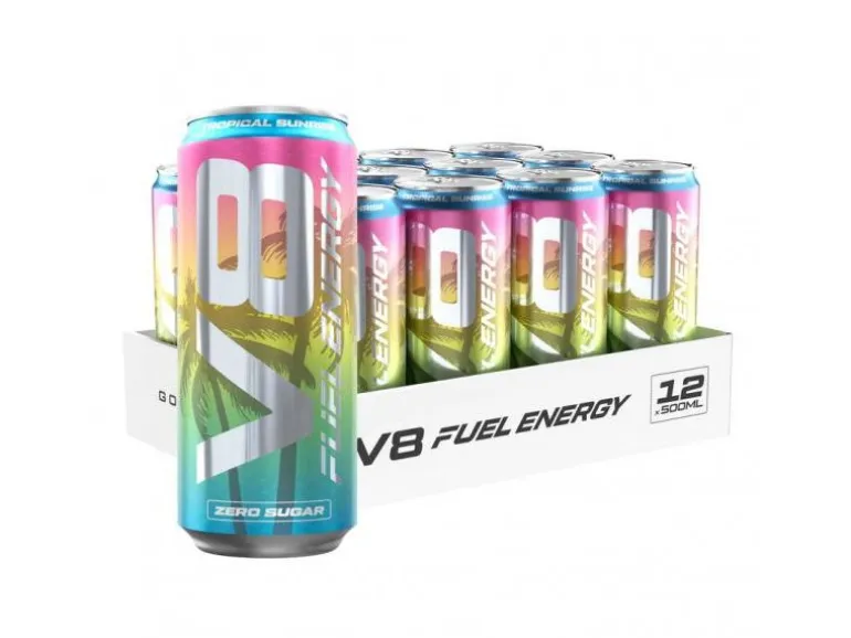 VAST V8 Fuel Energy Tropical Sunrise 500 ml Can 12 Tray, EU