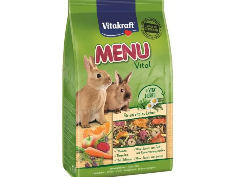 Vitakraft Hauptfutter Menu Vital, für Zwergkaninchen, 1 kg