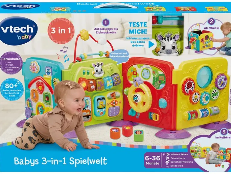 Vtech Beschäftigungsspielzeug Babys 3-in-1 Spielwelt