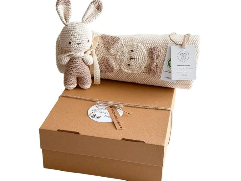 Welcomebabybox Geschenkset Timo – Decke & Hase