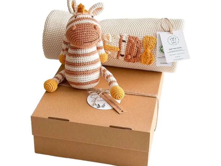 Welcomebabybox Geschenkset Enno – Decke & Zebra