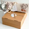 Welcomebabybox Geschenkset Lino – Decke & Rasselbär