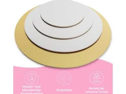 Wenburg Premium Tortenunterlagen 4er-Set – Gold & Siber