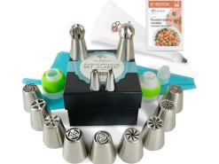 Wenburg Spritzbeutel Set 38-teilig Edelstahl, Silber