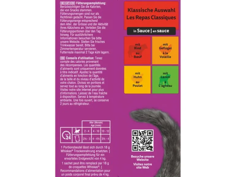 Whiskas Klassische Auswahl Junior, in Sauce