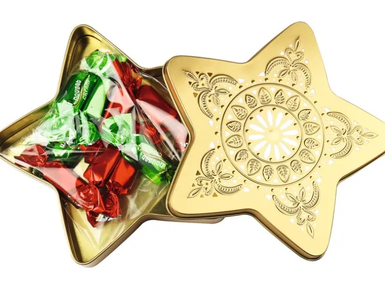 Windel Candy Ornament Stern gefüllt mit Chocopralinen 108 g