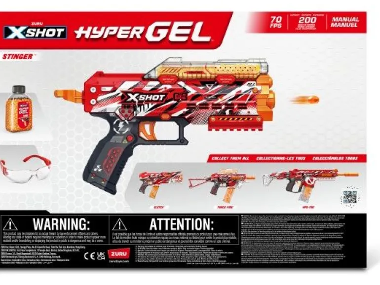 X-Shot Hyper Gel Stinger Blaster mit Gel-Kugeln – EN71 Series 1
