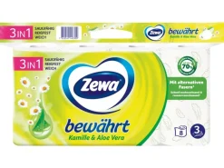 Zewa Toilettenpapier Bewährt Kamille mit Strohzellstoff 8 Rollen