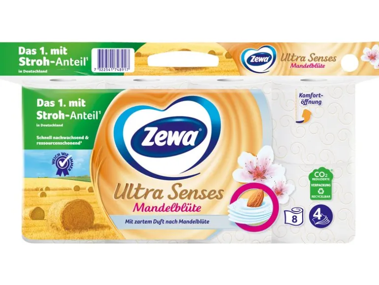 Zewa Toilettenpapier Ultra Senses Mandelblüte 8 Rollen