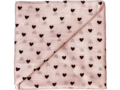 ZEWI bébé-jou Mulltuch Herzen Altrosa 60 cm x 60 cm