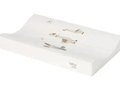 ZEWI bébé-jou Wickelkissen plastifiziert 72 x 44 cm Dear Goose, Weiss