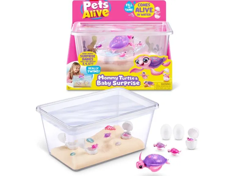 Zuru Spielfigurenset Pets Alive Mommy Turtle und Baby Surprise